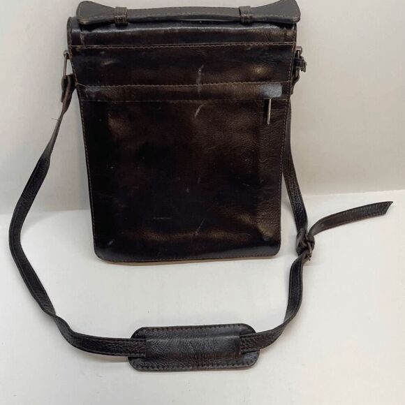 VTG AMIET LEATHER TOP HANDLE /CROSSBODY DOCUMENT BAG PURSE - Picture 2 of 4